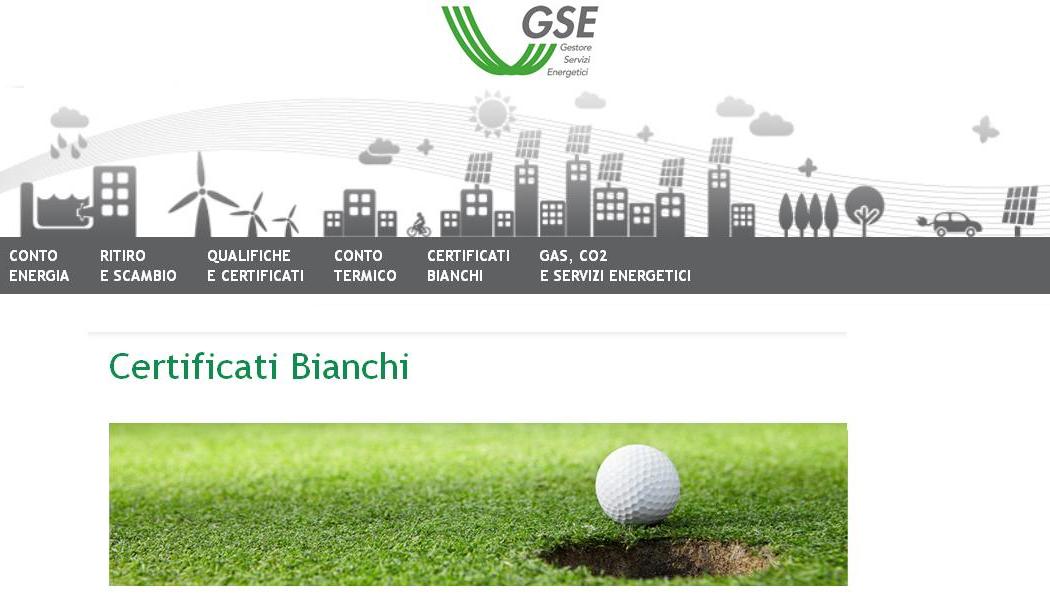 certificati bianchi titoli di efficenza energetica per energia elettrica gas naturale tee gse gne enea